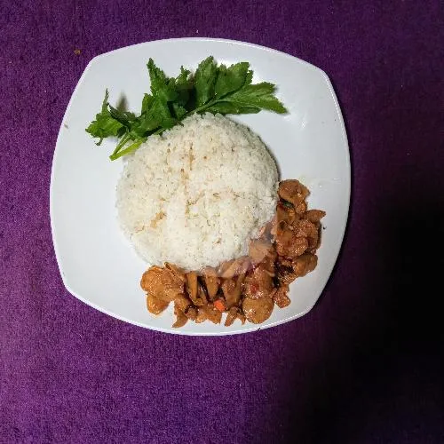 Nasi+Oseng Baso Pedas!!